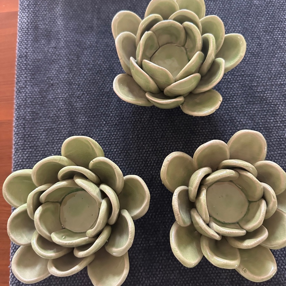 Pottery Barn tea light candle holders